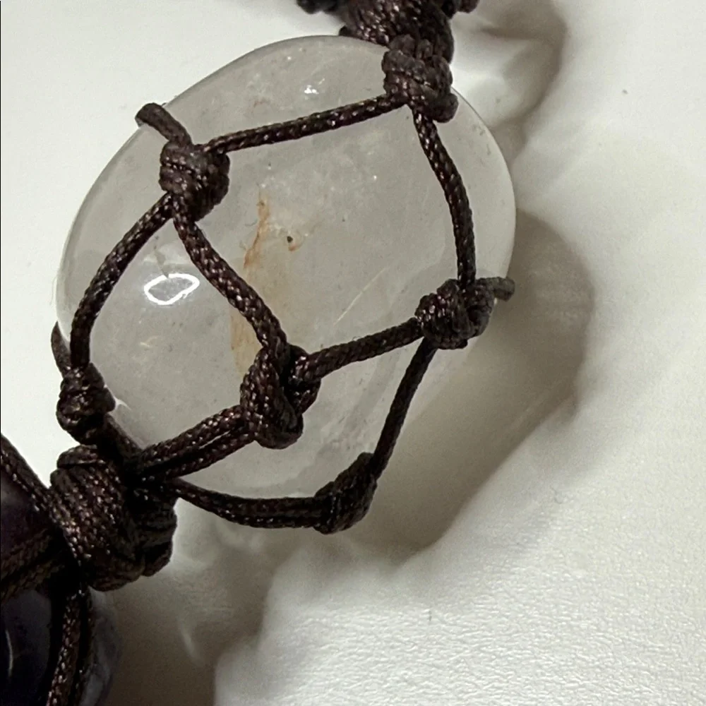 Bohemian Multicolor netted Gemstone Beaded Bracelet big rocks suncatcher
